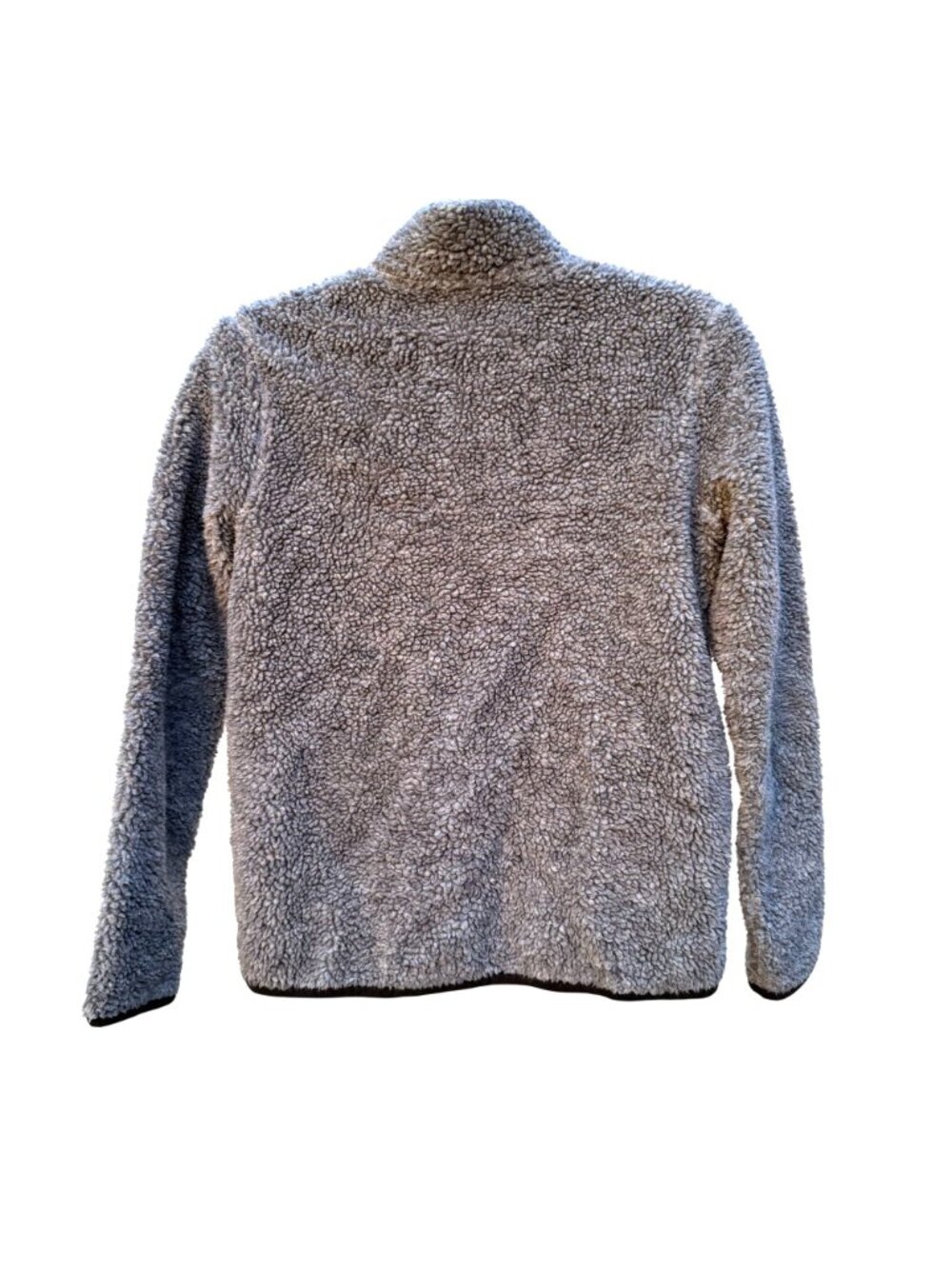 Abercrombie Kids Sherpa Fleece Zip Jacket 11 12 Boys Gray Pocket Moose Logo - Picture 7 of 7